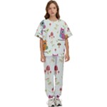 Forest Seamless Pattern With Cute Owls Kids  T-Shirt and Pants Sports Set