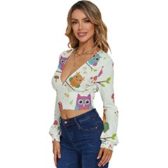 Long Sleeve Deep-V Velour Top 