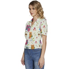 Puffed Short Sleeve Button Up Jacket 