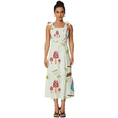 Tie-Strap Tiered Midi Chiffon Dress 