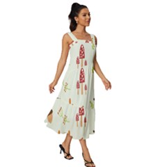 Square Neckline Tiered Midi Dress 