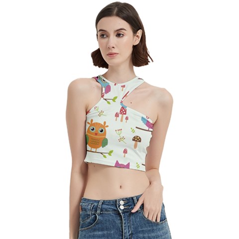 Forest Seamless Pattern With Cute Owls Cut Out Top from ArtsNow.com
