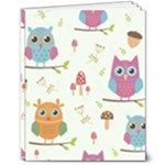 Forest Seamless Pattern With Cute Owls 8  x 10  Softcover Notebook