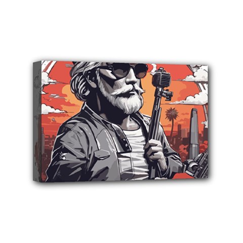 ai generator t hirt design Mini Canvas 6  x 4  (Stretched) from ArtsNow.com