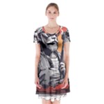 ai generator t hirt design Short Sleeve V-neck Flare Dress