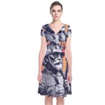 ai generator t hirt design Short Sleeve Front Wrap Dress