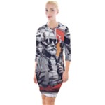 ai generator t hirt design Quarter Sleeve Hood Bodycon Dress