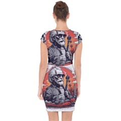 Capsleeve Drawstring Dress  
