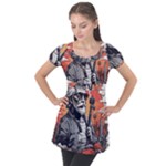ai generator t hirt design Puff Sleeve Tunic Top