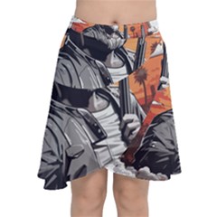 Chiffon Wrap Front Skirt 