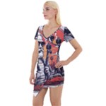 ai generator t hirt design Short Sleeve Asymmetric Mini Dress