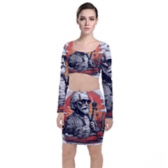 Long Sleeve Crop Top & Bodycon Skirt Set 