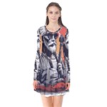 ai generator t hirt design Long Sleeve V-neck Flare Dress