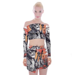 Off Shoulder Top with Mini Skirt Set 