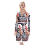 ai generator t hirt design Long Sleeve Velvet Front Wrap Dress