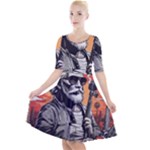 ai generator t hirt design Quarter Sleeve A-Line Dress