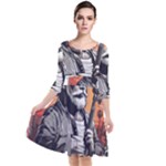 ai generator t hirt design Quarter Sleeve Waist Band Dress