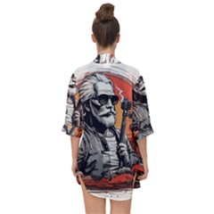 Open Front Chiffon Kimono 