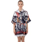ai generator t hirt design Half Sleeve Satin Kimono 
