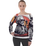 ai generator t hirt design Off Shoulder Long Sleeve Velour Top