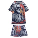 ai generator t hirt design Kids  Swim T-Shirt and Shorts Set