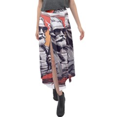 Velour Split Maxi Skirt 
