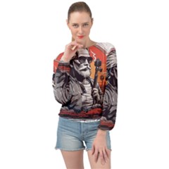 Banded Bottom Chiffon Top 