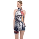 ai generator t hirt design Halter Asymmetric Satin Top