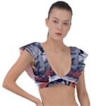 ai generator t hirt design Plunge Frill Sleeve Bikini Top