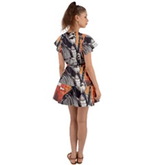 Flutter Sleeve Wrap Dress 