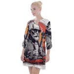 ai generator t hirt design Open Neck Shift Dress