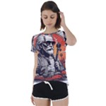 ai generator t hirt design Short Sleeve Open Back T-Shirt