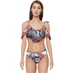 ai generator t hirt design Ruffle Edge Tie Up Bikini Set	