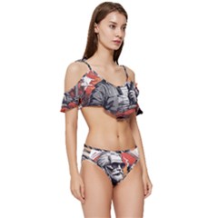 Ruffle Edge Tie Up Bikini Set	 