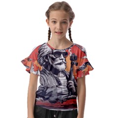 Kids  Cut Out Flutter Sleeves 