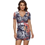ai generator t hirt design Low Cut Cap Sleeve Mini Dress
