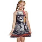 ai generator t hirt design Kids  Halter Collar Waist Tie Chiffon Dress