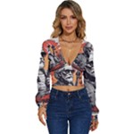 ai generator t hirt design Long Sleeve Deep-V Velour Top