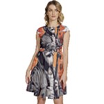 ai generator t hirt design Cap Sleeve High Waist Dress