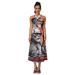 ai generator t hirt design Sleeveless Cross Front Cocktail Midi Chiffon Dress