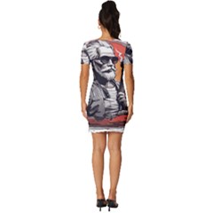 Fitted Knot Split End Bodycon Dress 