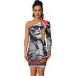 ai generator t hirt design Long Sleeve One Shoulder Mini Dress