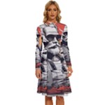 ai generator t hirt design Long Sleeve Shirt Collar A-Line Dress
