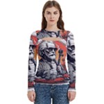 ai generator t hirt design Women s Cut Out Long Sleeve T-Shirt