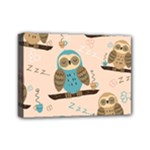 Seamless Pattern Owls Dream Cute Style Pajama Fabric Mini Canvas 7  x 5  (Stretched)
