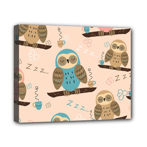 Seamless Pattern Owls Dream Cute Style Pajama Fabric Canvas 10  x 8  (Stretched) from ArtsNow.com