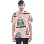 Seamless Pattern Owls Dream Cute Style Pajama Fabric Men s Sport Mesh T-Shirt