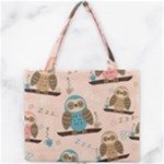 Seamless Pattern Owls Dream Cute Style Pajama Fabric Mini Tote Bag