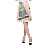 Seamless Pattern Owls Dream Cute Style Pajama Fabric A-Line Skirt