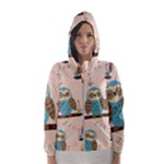 Seamless Pattern Owls Dream Cute Style Pajama Fabric Women s Hooded Windbreaker